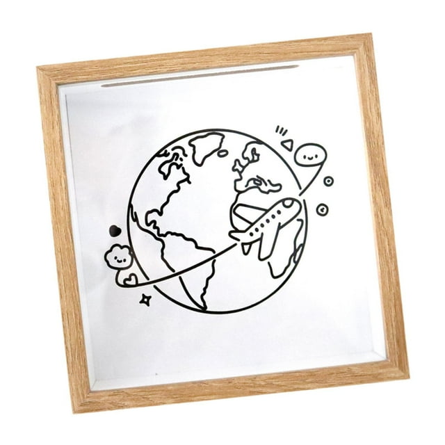 Luzkey Shadow Box Keepsakes Box with Slot on Top Multifunctional Display Case Tickets Herees Frame for Photo Storage Tickets Wedding 20cmx20cmx4.5cm