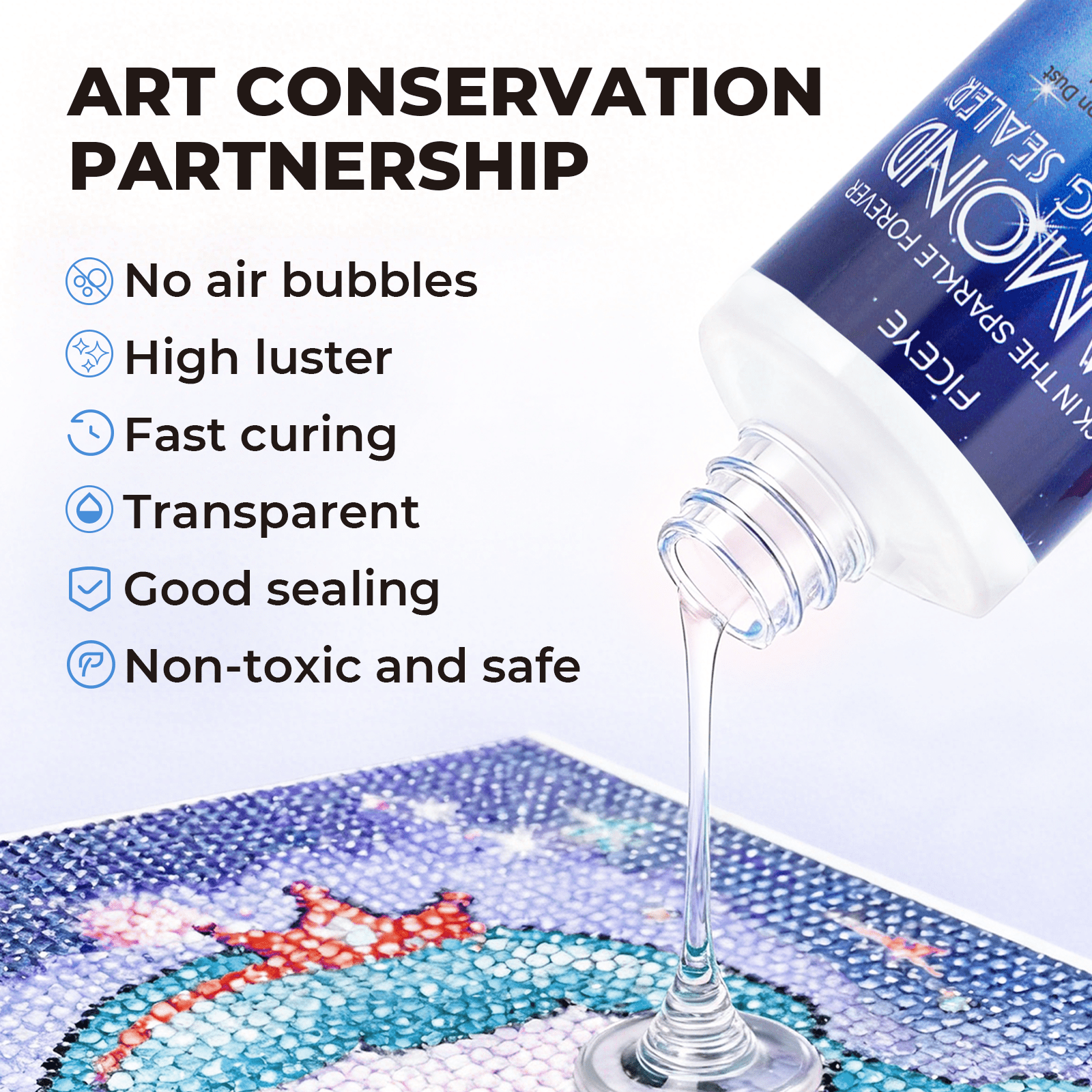800ml Diamond Art Sealer Kits, Large Capacity Glue as Diamond Painting Accessories and Jigsaw Puzzles, For making Halloween gifts Tools,