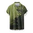 thumbnail image 4 of Fnooota Men's Button Down Shirts, Vacation Short Sleeve Colored Beach Summer Shirts Army Green Size M, 4 of 5