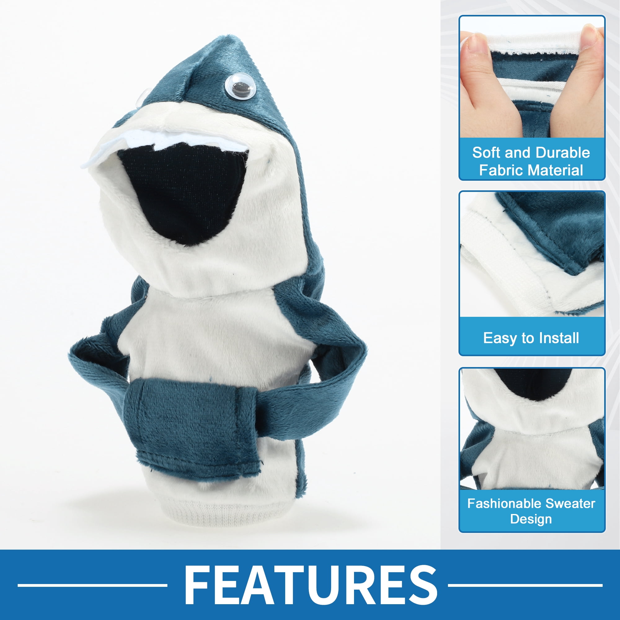 Unique Bargains Great Universal Shift Knob Cover Shark Pattern for Car RV SUV