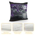 thumbnail image 4 of Orinice Purple Flowers Full Moon Graphic Decorative Pillow Cover for Home Couch Living Room Bed Sofa Soft and Durable Pillow Case 1PC 12x12in, 4 of 5