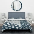 thumbnail image 2 of Designart 'Indigo striples and Tile' Geometric Duvet Cover Set, 2 of 4