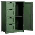 thumbnail image 6 of GZXS Bathroom Floor Cabinet with 4 Drawers, Freestanding Storage Cabinet with Door and Adjustable Shelf for Hallway, Kitchen, Living Room, Forest Green, 6 of 11