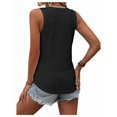 thumbnail image 2 of Fashion Button Embroidered Eyelet Tank Top Women Summer Tops Casual Country V Neck Tee Shirts Sleeveless Loose Blouse Black XL, 2 of 9