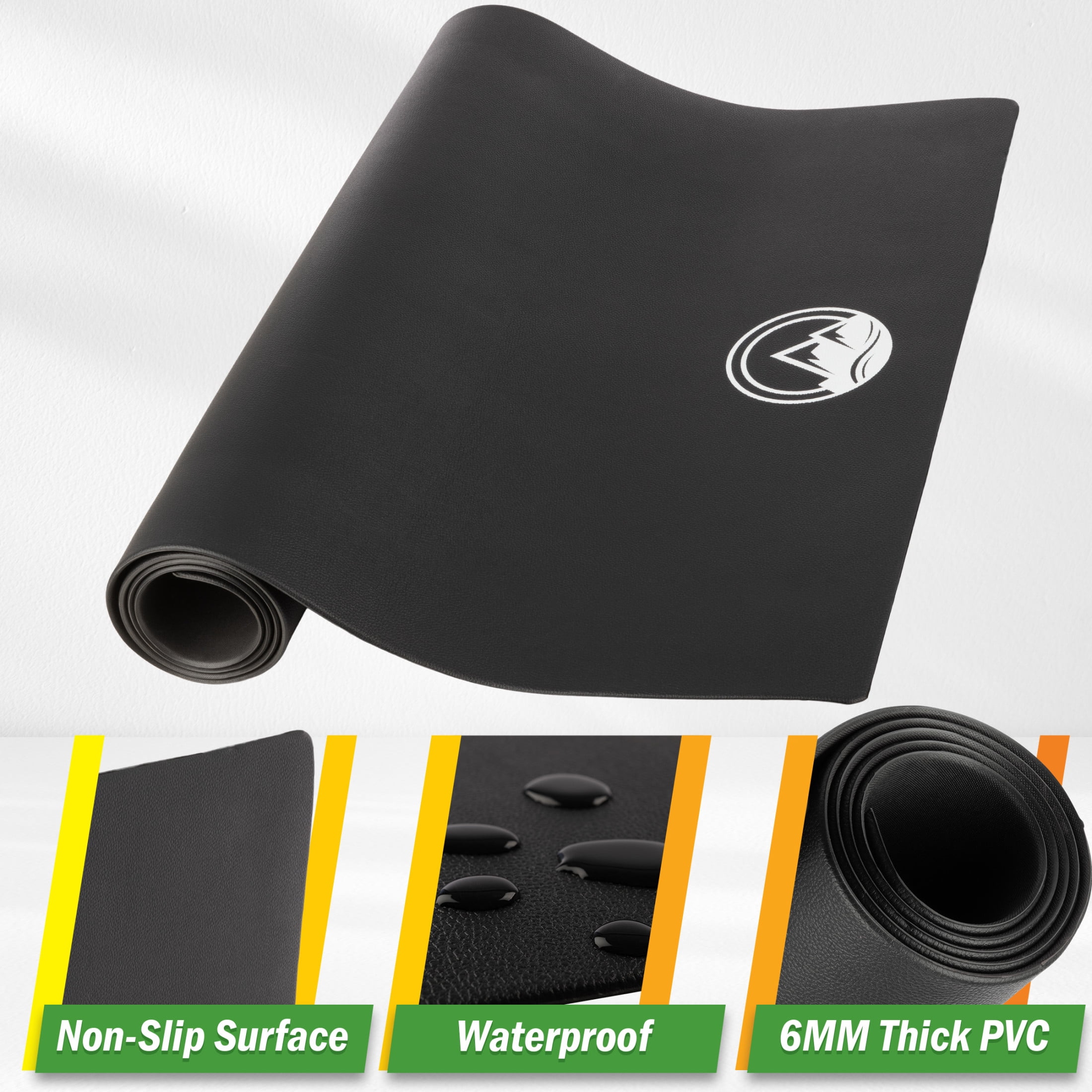 Wakeman 30x84in Treadmill Mat - 5mm Exercise Mat - Home Gym Equipment Pad