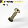 thumbnail image 3 of Uxcell 50set Chicago Screw M5 x 20mm 22mm Length Metal Phillips Nail Rivet Stud Screw Bolts Rivets Binding Post Screw for DIY Leather Belt Bag Craft Bookbinding, Bronze, 3 of 7