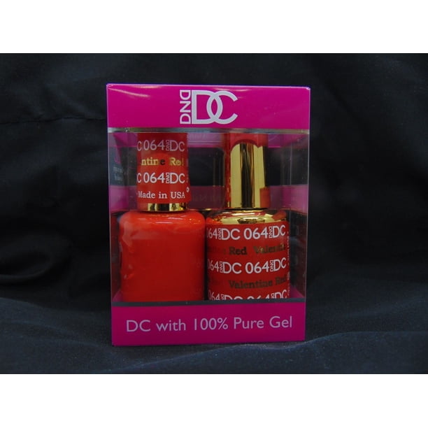 DND DC Duo Soak Off Gel Matching Nail Polish 064 Valentine Red 