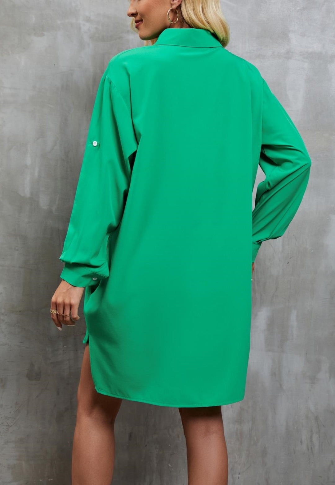green emerald velvet dress The Kindness Emerald Green Pearl Embellished Button Down Dress – Shop the  Mint main image 1