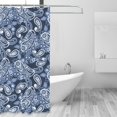 thumbnail image 2 of Shower Curtain, Paisley Pattern No.90130 Waterproof Fabric Plastic Shower Curtain, Drying Fast Bathroom Curtain with 9 Buttonholes, Ruffle Shower Curtain 60x72in, 2 of 8