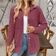 thumbnail image 6 of Olyvenn Womens Shacket Casual Button Down Shirts Loose Boyfriend Shirt Jackets Tops Jacquard Lightweight Long Sleeve Shirts Fall Tops 2024 Fashion Wine 12, 6 of 8