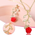 thumbnail image 1 of LLQkigsxse Collier Breloque pour Femmes Collier Fleur Rose Pendentif Fleur Chaîne de Clavicule, 1 of 7