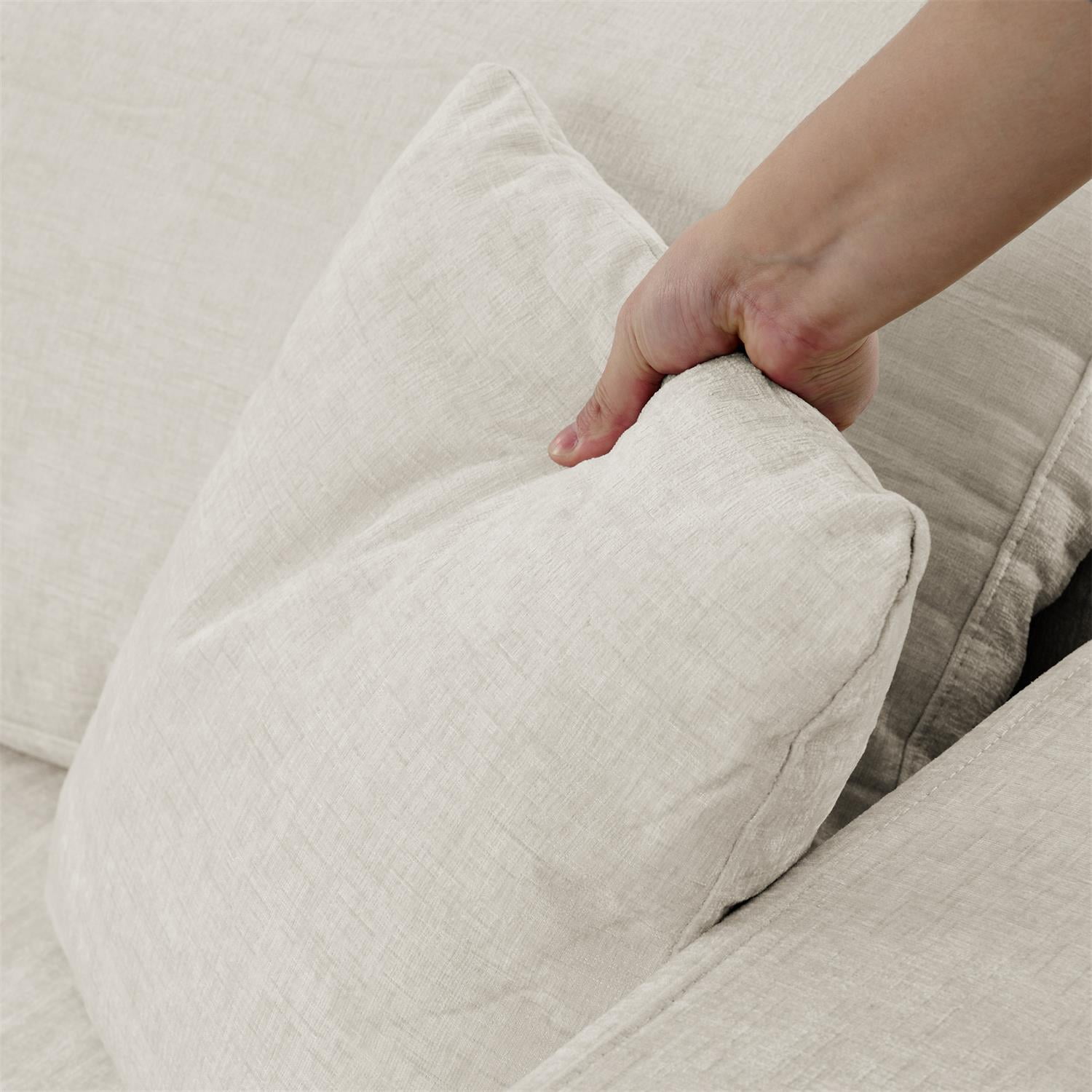 Demi Bonn 143" Cloud Sectional Couch, U-Shaped Modern Modular Sofa Complete with Cozy Chaise and Deep Seat, No Assembly Required, Beige