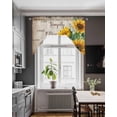 thumbnail image 3 of Sunflower Swag Valances for Windows, Small Curtains Drapes, Yellow Floral Kitchen Window Curtains Over Sink Rod Pocket Window Treatment Valance for Bedroom/Bathroom 56"x36", 3 of 5