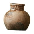 thumbnail image 2 of kowaku Rustic Ceramic Vase Wabi Table Centerpiece Office Farmhouse Flower Vase Rust 15x15x14cm, 2 of 9