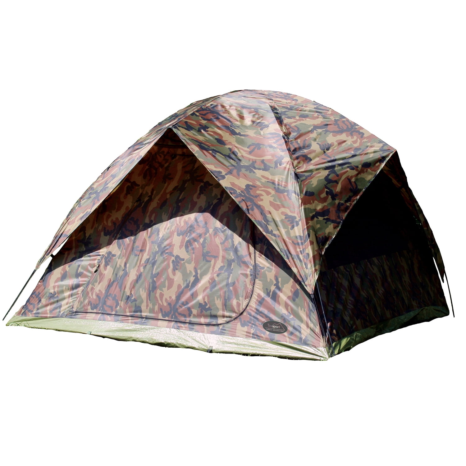 Texsport Headquarters Camouflage 9' x 9' Square Dome Tent, Sleeps 5