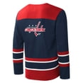 thumbnail image 3 of Men's Starter Navy/Red Washington Capitals Cross Check Jersey V-Neck Long Sleeve T-Shirt, 3 of 3