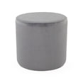 thumbnail image 2 of Zentique 16.5" Pale Blue Solid Velvet Upholstered Accent Stool, 2 of 3