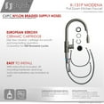 thumbnail image 2 of Stylish Modena Ht 14" Gunmetal Single Handle Pull Down Kitchen Faucet K-131P, 2 of 12