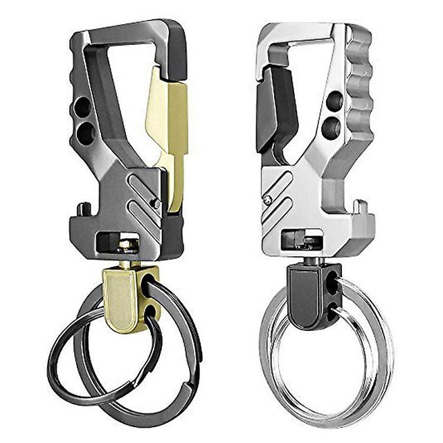 Llavero ShuxiuWang Metal Abridor de Botellas Plata y Oro Negro 2 Piezas