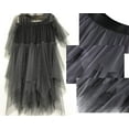 thumbnail image 2 of LBKKC Women's Tulle Skirt Formal High Low Asymmetrical Midi Tea-Length Elastic Waist Skirt Grey, 2 of 5