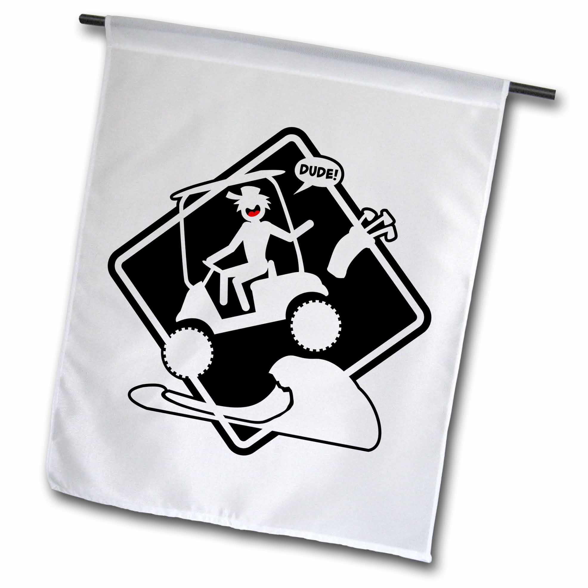 3dRose Funny Caution Placard A Stickman And His Golf Cart Catching Air