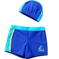 thumbnail image 1 of LNMQLPDBS Swimsuits for Kids Pattern Printed Elastic Swim Shorts with Striped & Swimming Cap 2pcs Outfits Quick Dry Beach Swimwear Toddler Rashguard Boy Hot Spring Swimsuit A 5-6 Years, 1 of 6