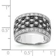 thumbnail image 2 of 925 Sterling Silver Rhodium Black and White Cubic Zirconia Checkerboard Ring, 2 of 2