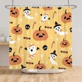 thumbnail image 6 of Tchckioa Halloween Shower Curtain,72x72 Inch Waterproof Hooks Bath Curtain Decor for Bathroom,Orange, 6 of 8