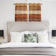 thumbnail image 3 of Farmhouse Burnt Orange Brown Kitchen Curtains Window Panels, Vintage Wooden Striped Insulated Window Treatment Curtain, Grommet Curtains for Bedroom/Living Room/Bathroom, 2 Piece 42"Wx54"L, 3 of 8