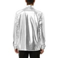 thumbnail image 3 of INSPIRE CHIC Men's Shiny Sequins Shirt Long Sleeves Slim Fit Disco Party Shirt, 3 of 6