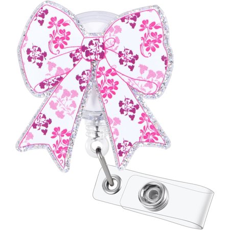Pink Strawberry Nurse Badge Reel, Personalized ID Name Badge Holder with Retractable Clip, Cute Work Badge Clip for RN CNA LPN LVN Medical Worker Doctor Teacher Dietitian Nursing Student