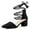 Black, variant on Women Pointed Toe Block Heels Lace Up Pumps Emerald Green 10