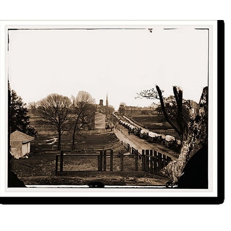 Historic Print, Petersburg Virginia. The first Federal wagon train enterering the town, 16" x 20"