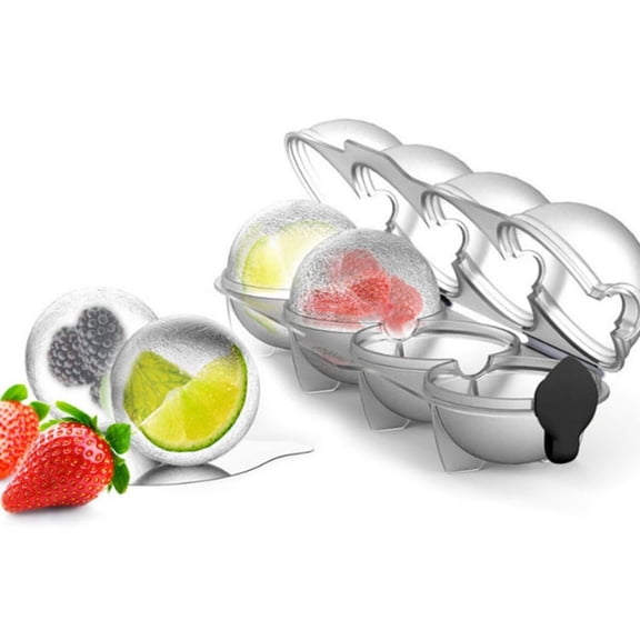 Easeky 4-Cavity Sphere Ice Mold – 2.2-Inch Round Ice Ball Tray, Leak-Proof Stackable Freezer Tool for Whiskey, Cocktails, teen Food & Chocolate, ice Mold*1