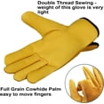 thumbnail image 3 of Guantes de trabajo de cuero resistentes a espinas (XL) para jardinería, construcción de jardines y construcción resistente para hombres y mujeres, construcción transpirable y flexible Rojo Verde, 3 of 4