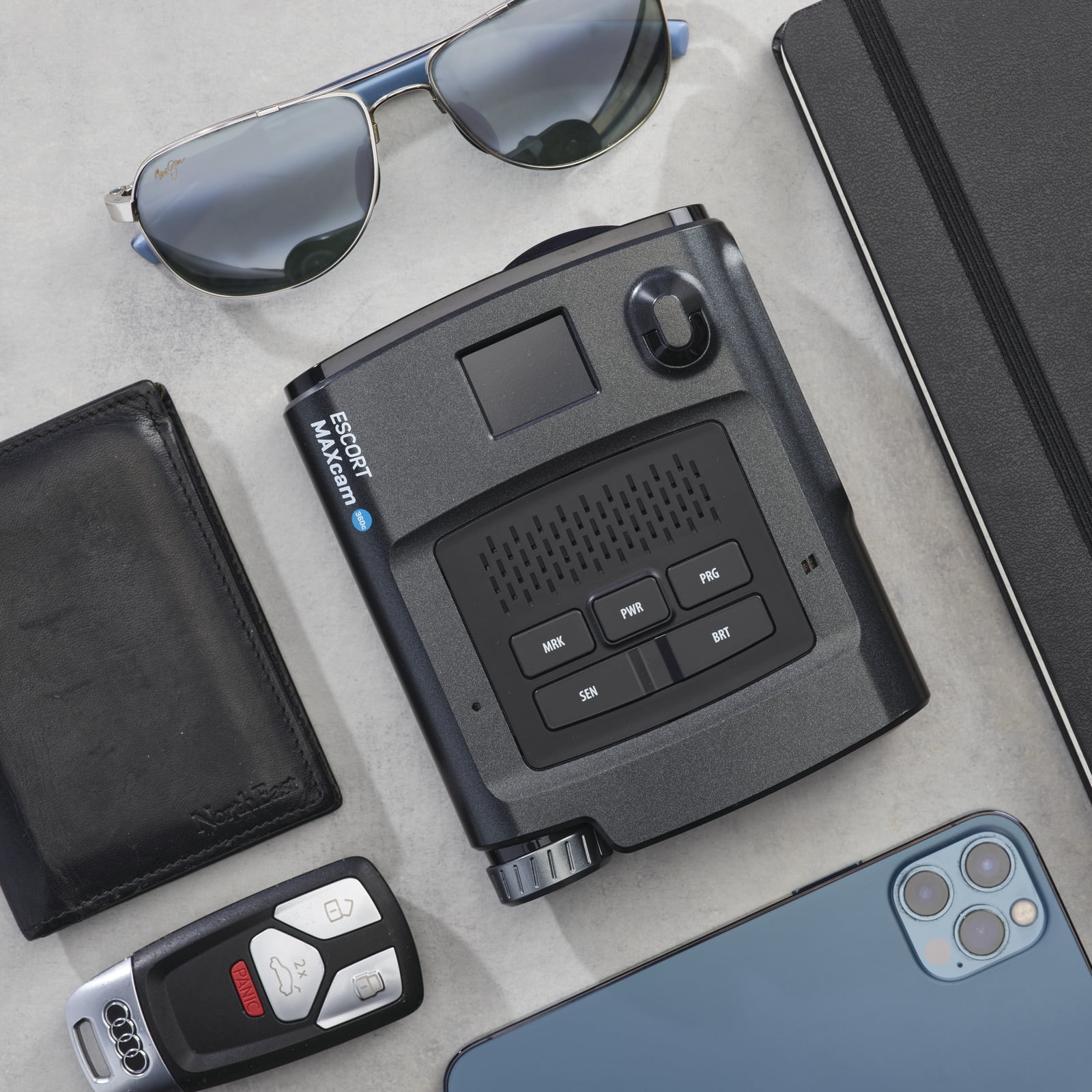 Escort MAXcam 360C Radar Detector & Dash Camera - QHD 1440P Dash Cam, 360° Protection, Incident Reports, Apple CarPlay & Android Auto + 16GB SD Card