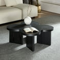 thumbnail image 2 of FFZ Modern Butterfly MDF Coffee Table with Butterfly Shaped Appearance, 31.49 x 31.49 x 13.77 inch, Black, 2 of 14