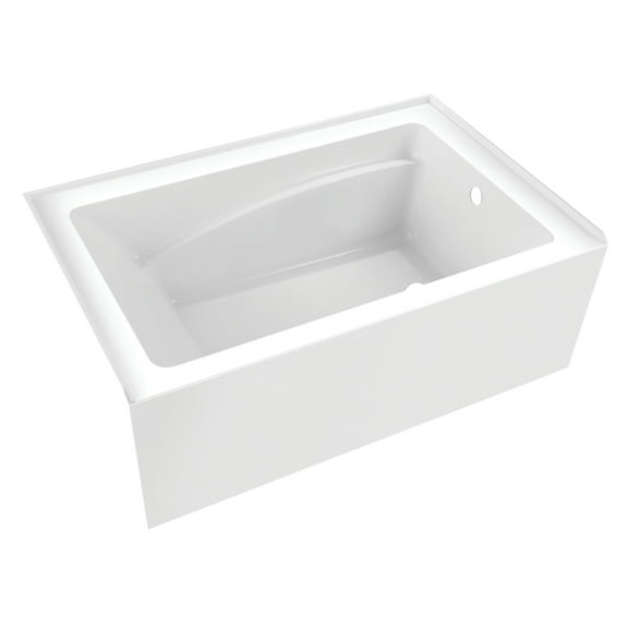 Aqua Eden VTAM5436R22T 54-Inch Acrylic Rectangular 3-Wall Alcove Tub, Right Hand Drain in Glossy White