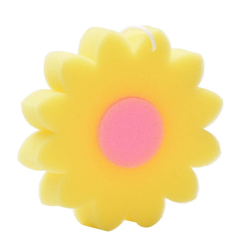 Bath Sponge Flower Shaped Comfortable Cute Body Sponges ScrubbersKids