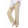 thumbnail image 5 of Women'S Cotton Linen Drawstring High Waisted Pants Casual Loose Fit Wide Leg Trousers Khaki S, 5 of 7