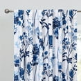 thumbnail image 3 of Decoultimatex Watercolor Floral Blackout Window Curtain Panels for Living Room Bedroom Blue Gray Noise Reduction Window Treatments, Rod Pocket, 52"x 95"x 2, 3 of 5