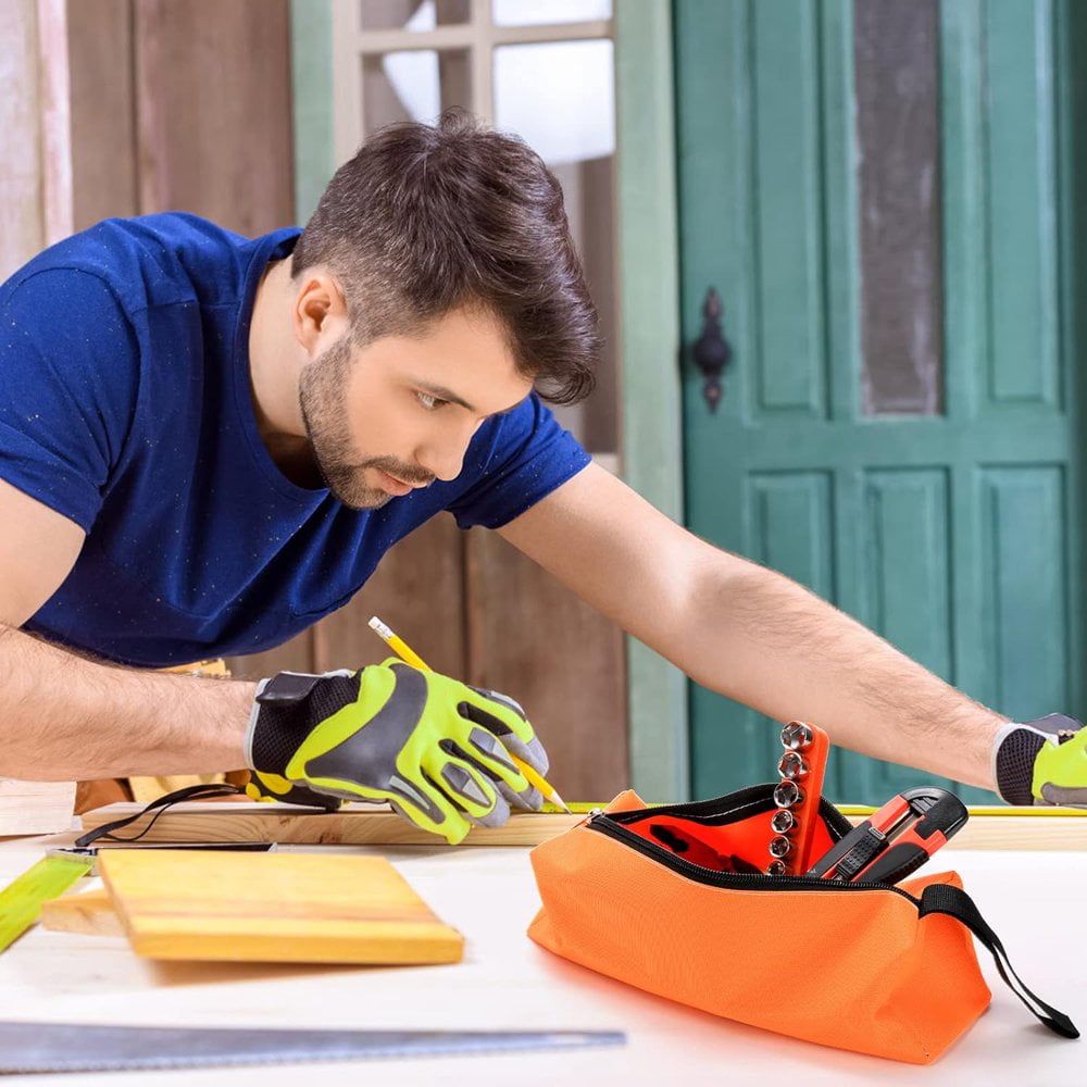 SDOTXA Set of 8 Small Tools Bags  Zippered Tool Pouches Waterproof Oxford Cloth Tote Bags for Screwdrivers  Pliers  Wrenches  Multi-purpose Storage  2 Sizes 4 Colors