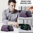 thumbnail image 4 of Allytechgroup 2 In 1 Wallet Case for Apple iPhone 16, Compatible with Mag-safe Detachable 7 Cards Holder RFID Blocking Shockproof Premium PU Leather Phone Case Cover for Women Men, Purple, 4 of 10