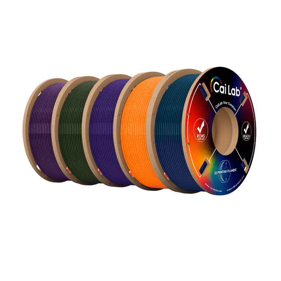 CaiLab PLA Chameleon 3D Printer Filament 1.75mm, Color-Shifting Finish, 5-Spool Bundle (5 × 200g), Assorted Colors