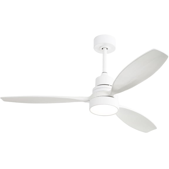 Sofucor 52-Inch Modern Ceiling Fan with Light and Remote Control, White Finish and DC motor