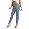 thumbnail image 3 of AWXNJUX Summer Jeans for Women 2024 Women Stretch Slim Button High Waist Sexy Pants Women Pencil Pants Stretch Plus Size Jeans Mid Rise Jeans for Women Woman Jeans Jeans for Woman(B,XL), 3 of 4