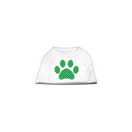 - Green Swiss Dot Paw Screen Print Shirt White S (10)