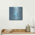 thumbnail image 5 of Luxe Metal Art 'Buddha on Blue I' by Annie Warren, Metal Wall Art, 12"x12", 5 of 9