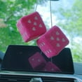 thumbnail image 2 of A Pair Of Plush Dice Heart-shaped Decorations For Car Rearview Mirrors, Retro Square Decorative Dice For Car Hanging Accessories, 2 of 3