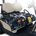 thumbnail image 2 of COEQINE Quilted Golf Cart Seat Blanket Cover, Includes Handle for Carrying When Folded, Universal Fit for EZGO Yamaha Club Car 2-Seaters, 4-Pocket Design, Deer Skull Camo Hunting Forest Blue, 2 of 8